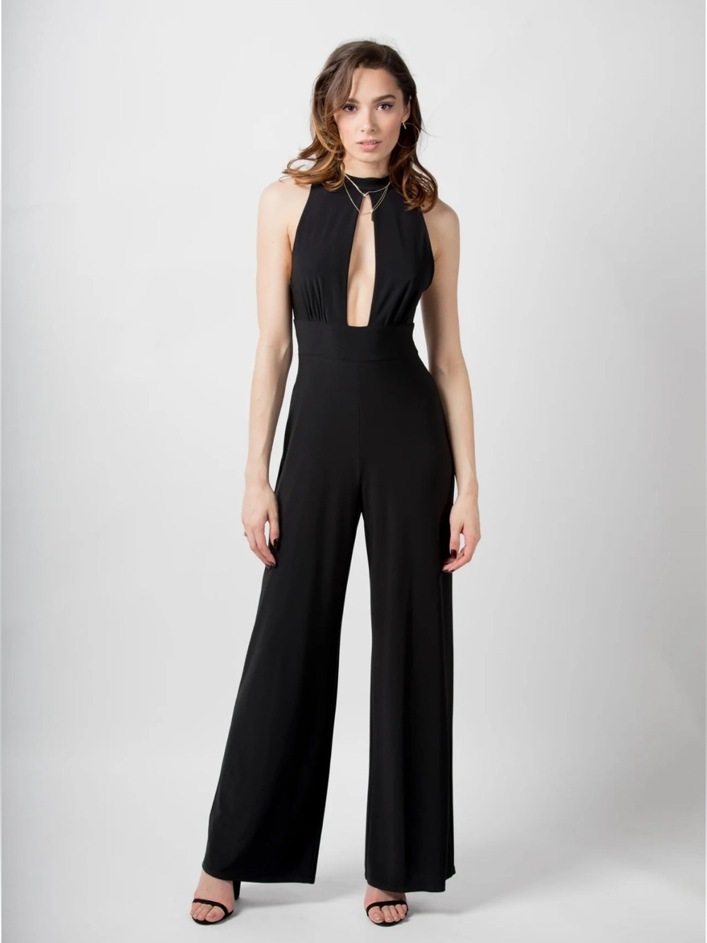 MOSCHINO Cheap and Chic Black long pants Romper Jumpsuit open back Sz US 4